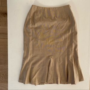 ESCADA Wool Tan Silk Skirt